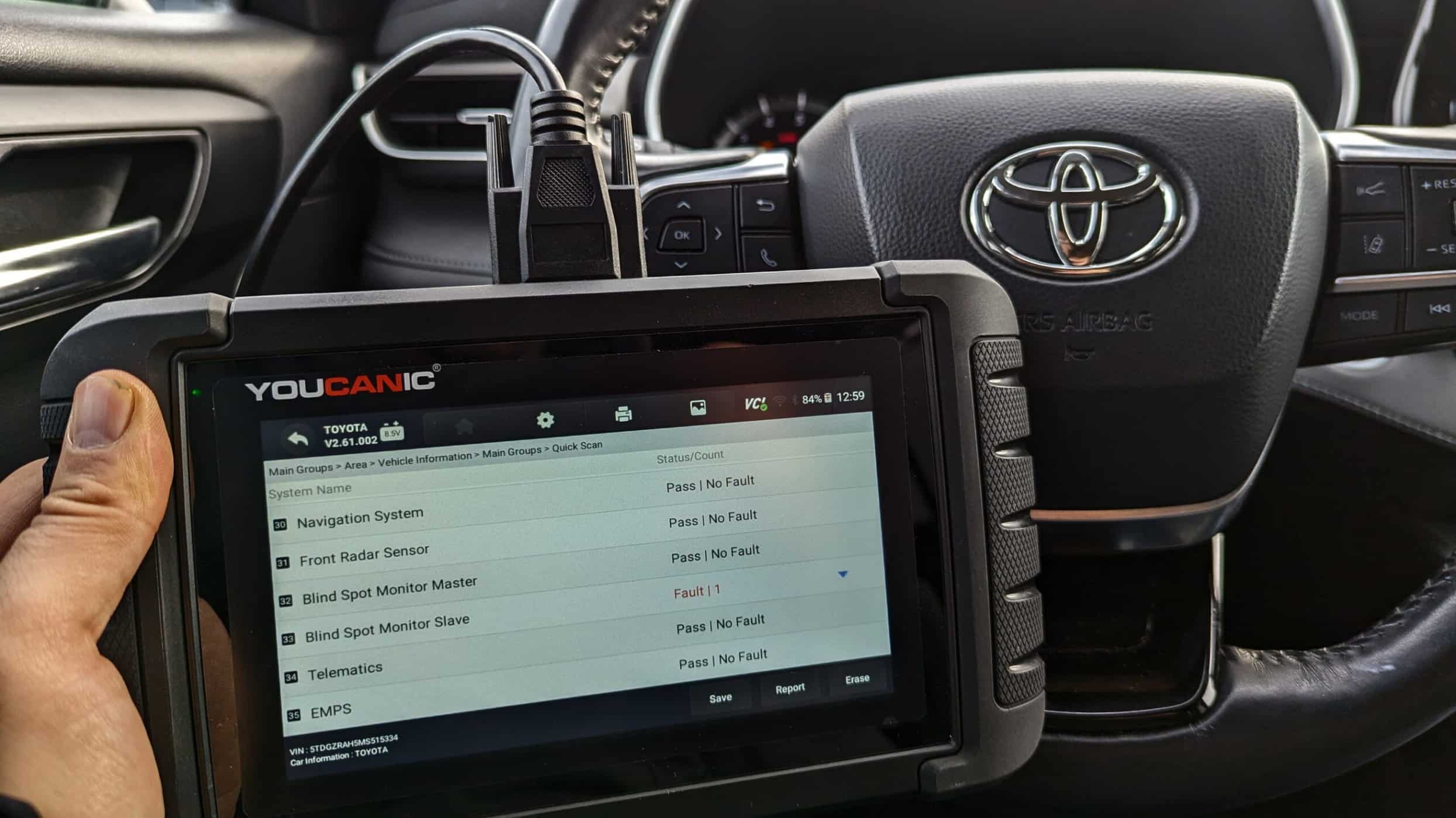 Scan Toyota Codes With Youcanic Scanner For Blind Spot Cross Traffic Alert Scaled - Toyota Abs Light Reset Instructions