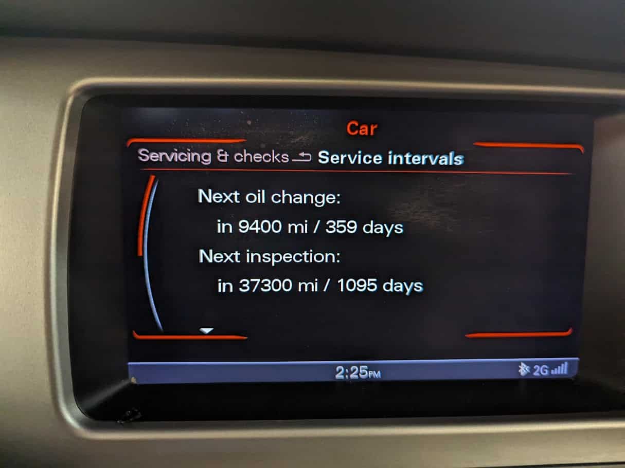 audi next oil change reminder