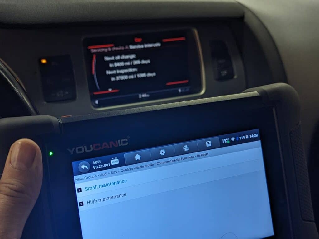 Audi Reset Serive Due With Youcanic Scanner - Can'T Reset Audi Service Due Reminder