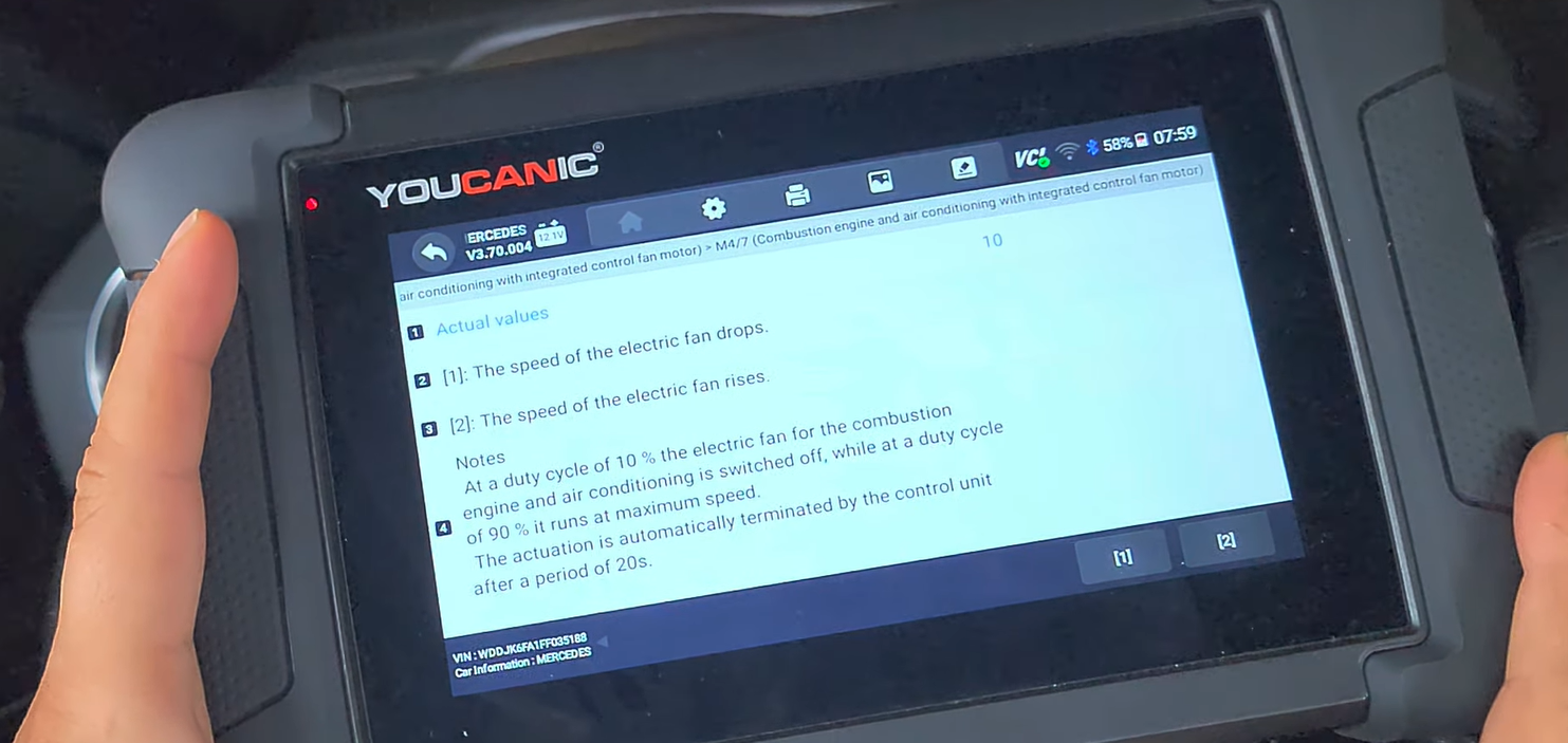Cooling Fan Active Test - How To Test Your Radiator Cooling Fan Using A Youcanic Scanner