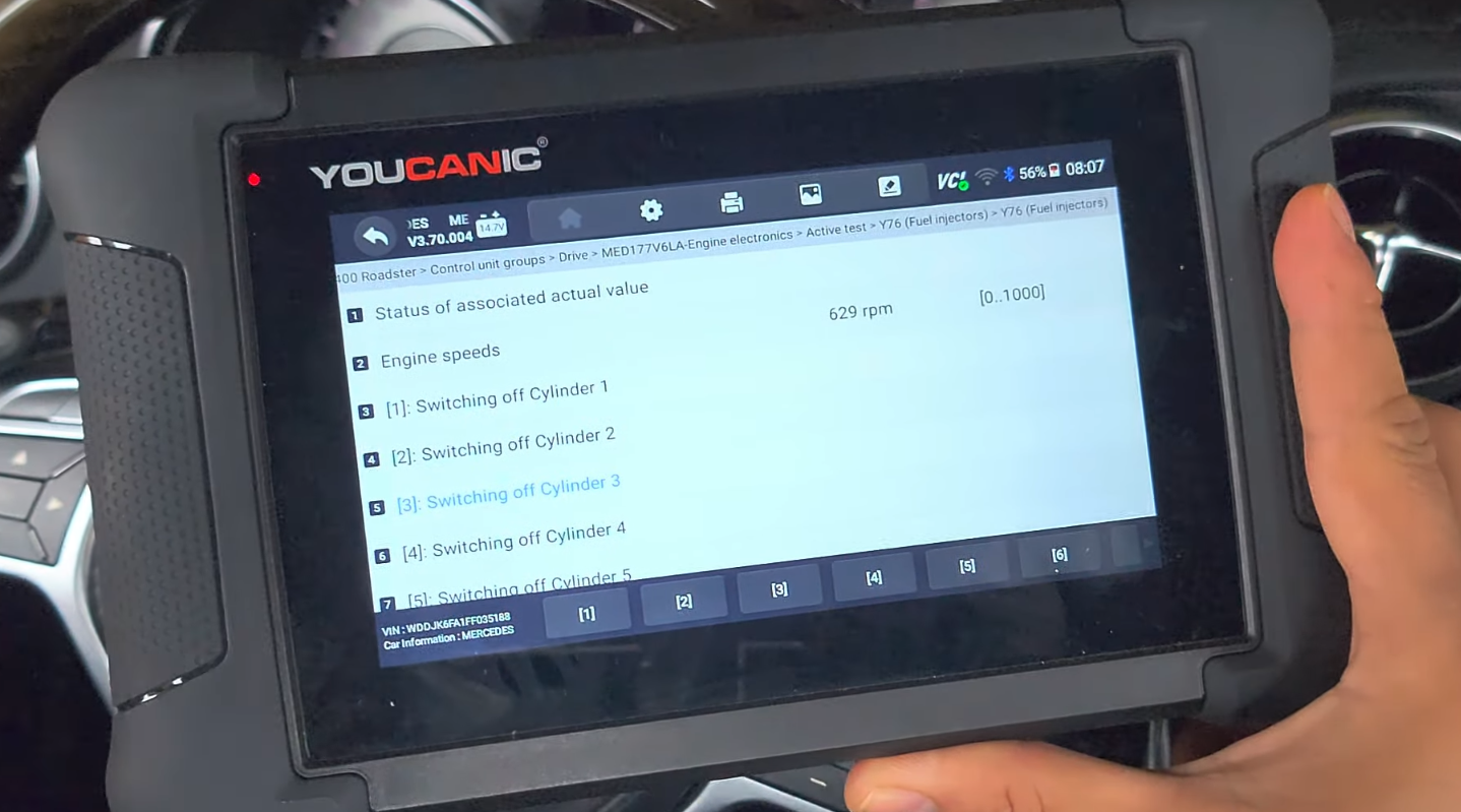 Fuel Injector Active Tests