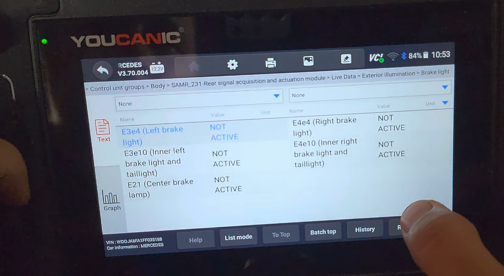 Not Active - How To Test Your Brake Light Switch Using A Youcanic Scanner