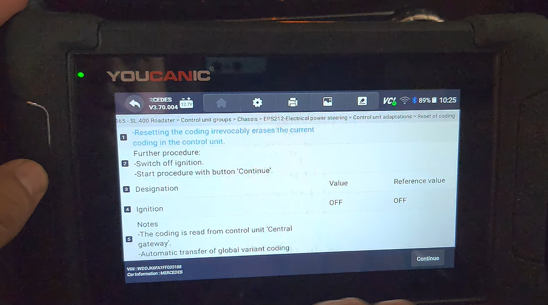 Epsiii - How To Calibrate A New Electric Power Steering Module Using A Youcanic Scanner